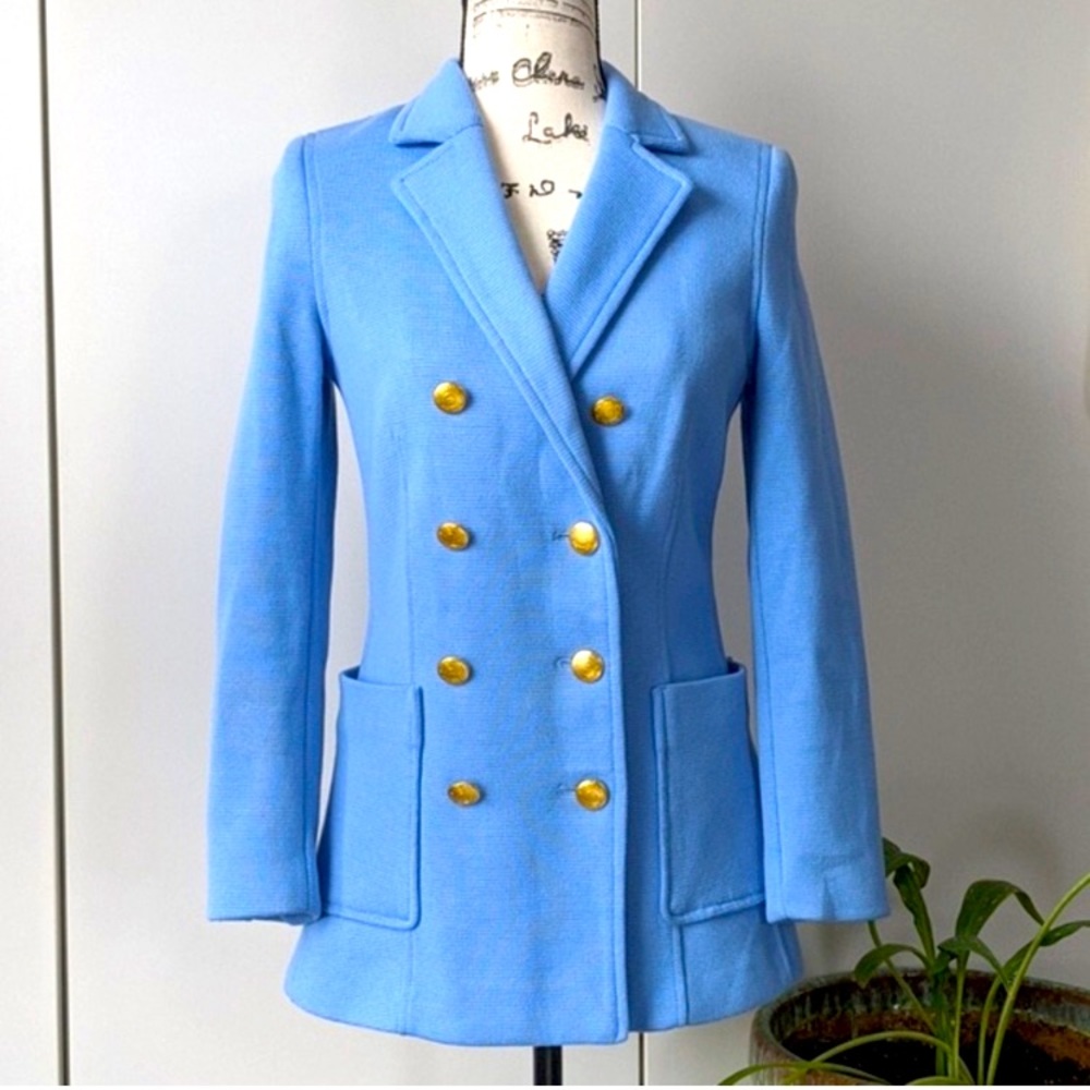 H&M military blazer jacket baby blue size 8